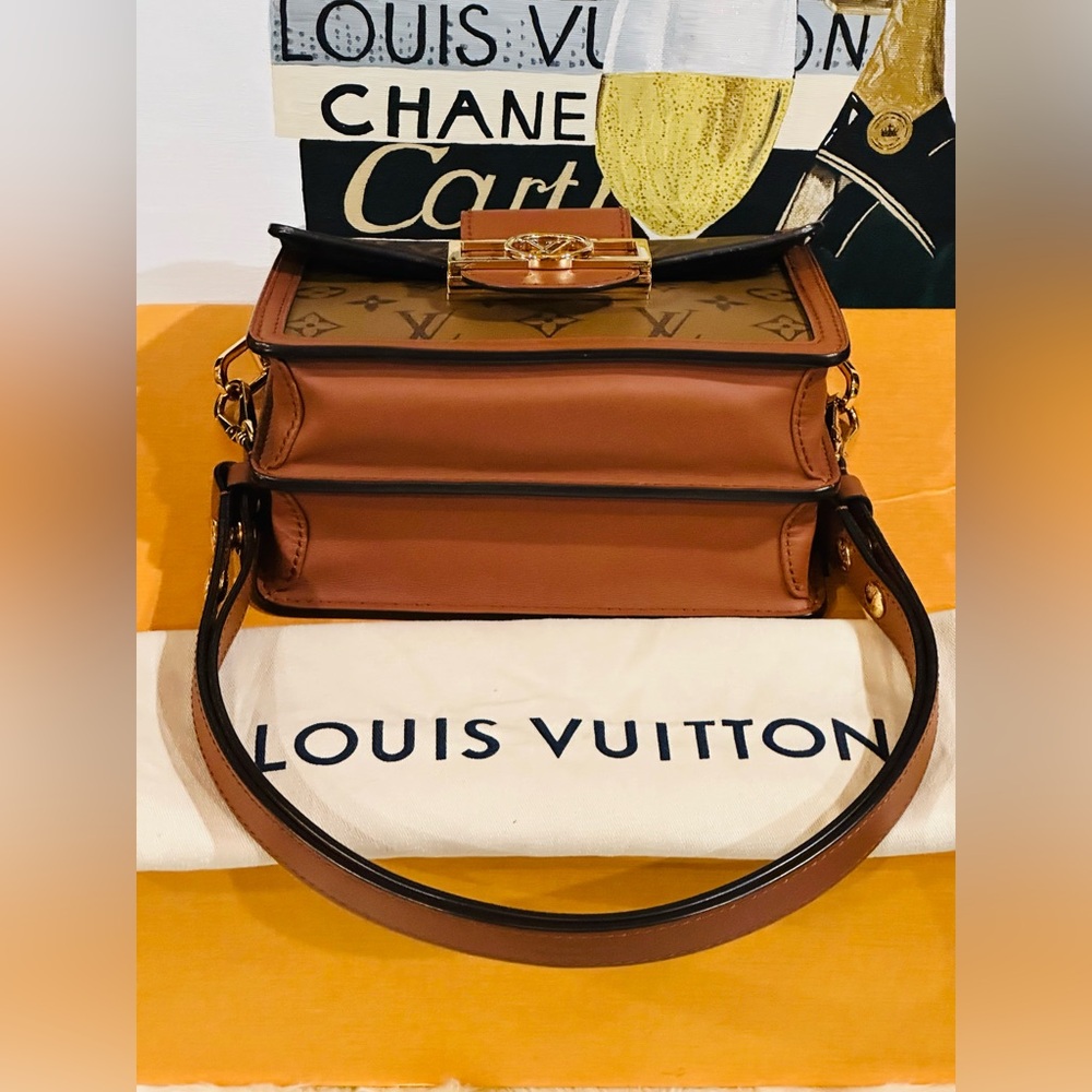 🔥 LOUIS VUITTON REVERSE MONOGRAM MINI DAUPHINE SHOULDER BAG FULL INCLUSION - Picture 12 of 17
